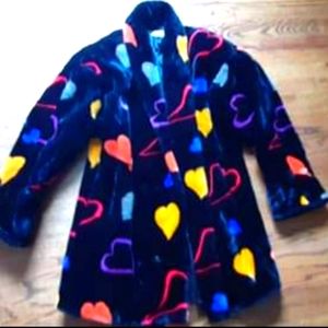 Colorful faux fur coat